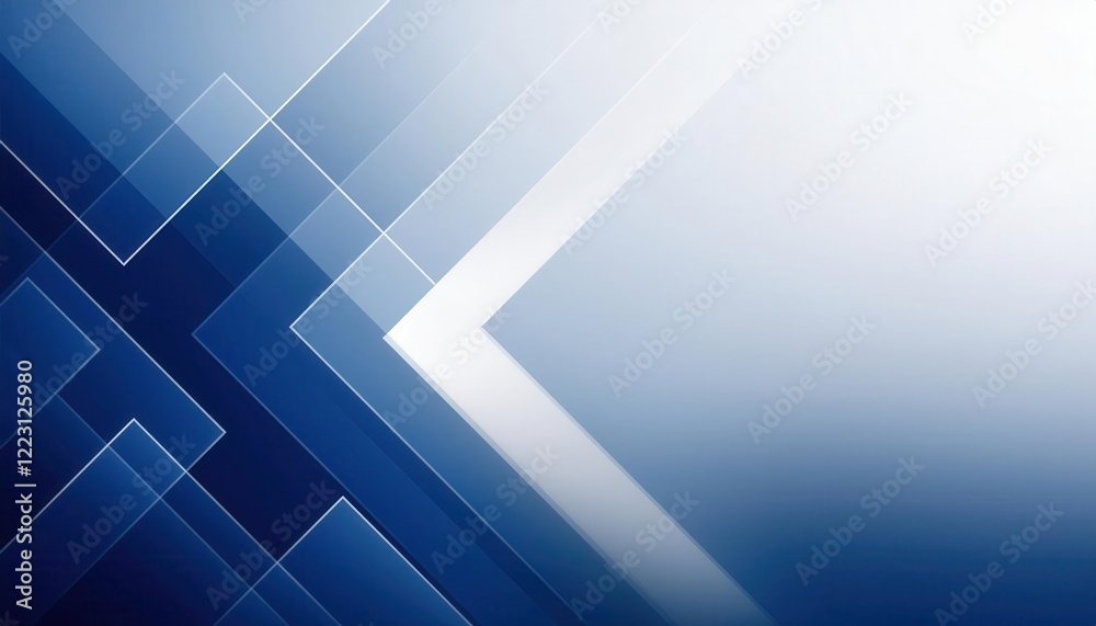 Poster abstract blue geometric background with diagonal lines and overlapping transparent rectangles, suitable for modern business design, digital presentation