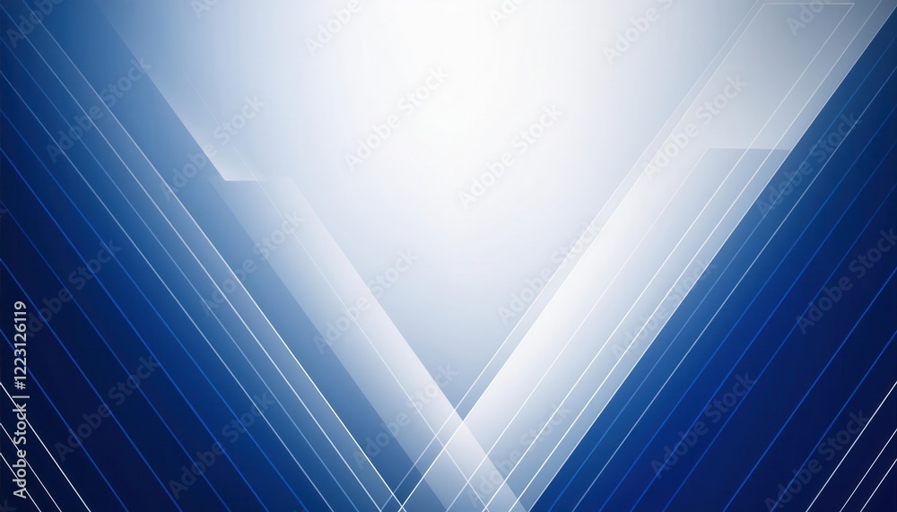 Poster abstract blue geometric background with diagonal lines and overlapping transparent rectangles, suitable for modern business design, digital presentation