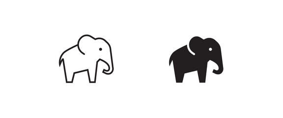elephant wild animal icon vector, sign, symbol, logo, illustration, editable stroke, flat design style isolated on white linear