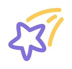 Falling star color doodle element