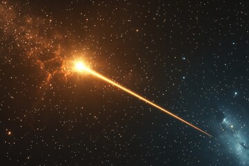 Bright Star Shining in Night Sky