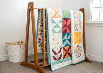 Towels hanging on a clothesline