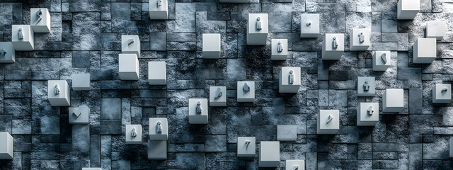 Abstract Network Connections on Light Blue Background