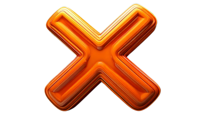3D Cartoon Style Negative Cross Mark on White Background