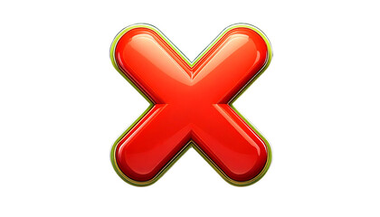 Obraz premium 3D Cartoon Style Negative Cross Mark on White Background