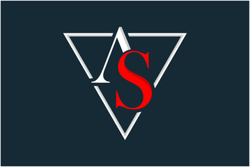 Initial AS Logo Design Vector