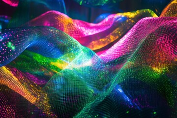 Colorful Waves of Light and Texture in Abstract Fabric Design