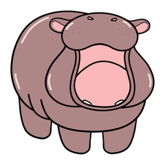 Hippopotamus cartoon, wild animals 