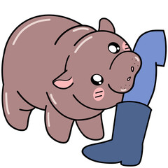 Baby hippo cartoon