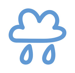 Cloudy rainy weather color doodle