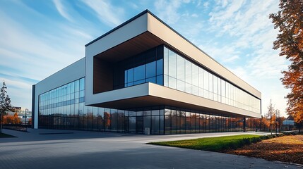 Obraz premium A prominent advertisement mockup positioned on the exterior of a modern architectural design.