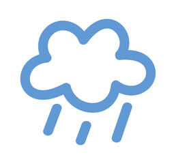 Raining cloud color weather doodle