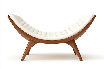 Elegant modern lounge chair with a curved design, showcasing minimalist style and craftsmanship