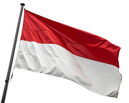 Flag of Monaco, isolated on a transparent background