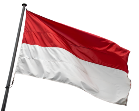Flag of Monaco, isolated on a transparent background