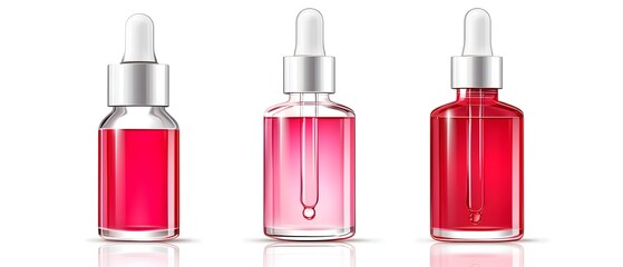 Obraz premium Three bottles of perfume are shown, all of which are red