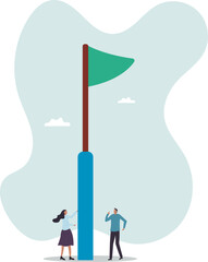 Red flag warning to be careful for business or economic disaster, advice, notice or caution, attention or alert for threat.business concept.flat character.