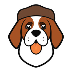 Funny saint bernard dog head vector art