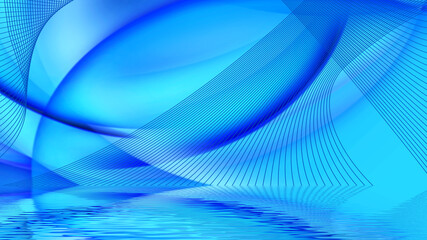 Swirling waves of blue water and light create a serene underwater tapestry in a tranquil abstract design