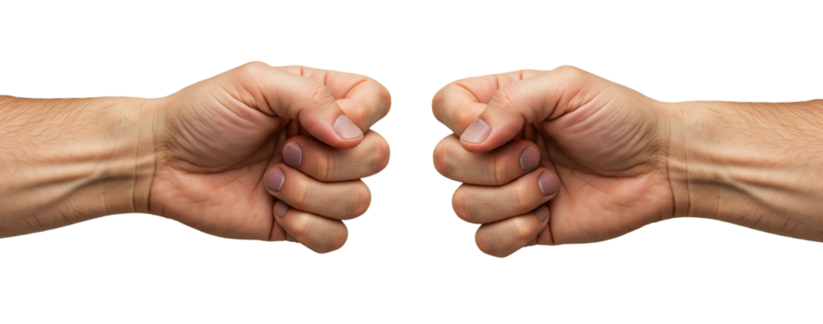 touching hand on white isolated background.