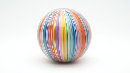 Fototapeta premium Vibrant Multicolored Striped Sphere Decorative Colorful Glass Ball Ornament