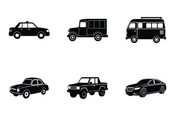 Fototapeta premium Popular truck silhouette vector bundle design isolated on white