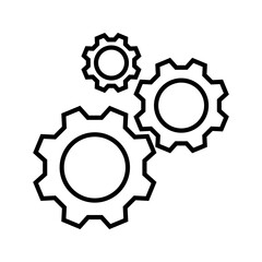 Gear icon template color editable. Gear symbol vector sign isolated on white background.