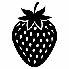 Strawberry Shape Silhouette in Vector Format