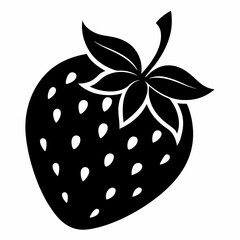 Strawberry Shape Silhouette in Vector Format