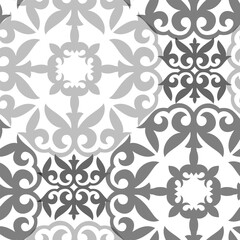 Muslim Seamless national ornament. Ethnic pattern of the nomadic peoples, Moroccan,Turk, Mongol, Kyrgyz, Buryat, Kalmyk, Kazakh. Stylized Mediterranean Ceramic tiles, Patchwork, border, sandblasting