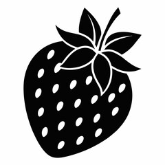 Strawberry Shape Silhouette in Vector Format