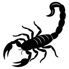Cute Silhouette of a Scorpion line art vector cartoon illustration