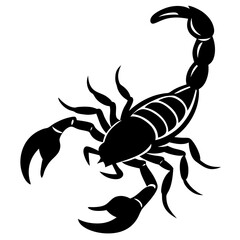 Cute Silhouette of a Scorpion line art vector cartoon illustration