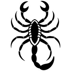 Cute Silhouette of a Scorpion line art vector cartoon illustration