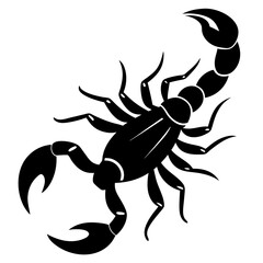 Cute Silhouette of a Scorpion line art vector cartoon illustration