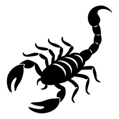 Cute Silhouette of a Scorpion line art vector cartoon illustration