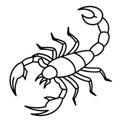 Cute Silhouette of a Scorpion line art vector cartoon illustration