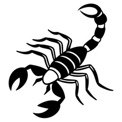 Cute Silhouette of a Scorpion line art vector cartoon illustration