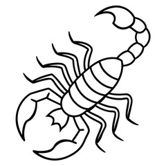 Cute Silhouette of a Scorpion line art vector cartoon illustration