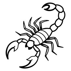 Cute Silhouette of a Scorpion line art vector cartoon illustration