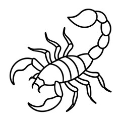 Cute Silhouette of a Scorpion line art vector cartoon illustration