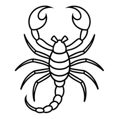 Cute Silhouette of a Scorpion line art vector cartoon illustration