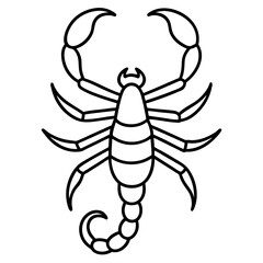 Cute Silhouette of a Scorpion line art vector cartoon illustration