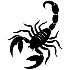 Cute Silhouette of a Scorpion line art vector cartoon illustration