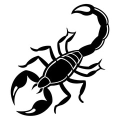 Cute Silhouette of a Scorpion line art vector cartoon illustration