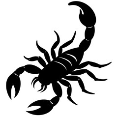Cute Silhouette of a Scorpion line art vector cartoon illustration