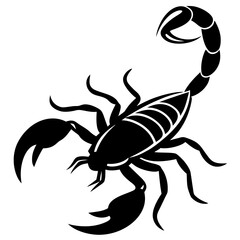 Cute Silhouette of a Scorpion line art vector cartoon illustration