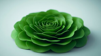 Obraz premium Lush Green Artificial Flower Realistic 3D Render Botanical Closeup Detailed Petals