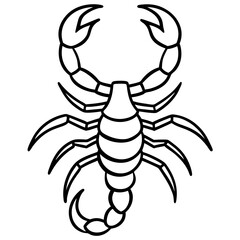 Cute Silhouette of a Scorpion line art vector cartoon illustration