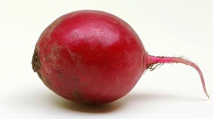 Fresh Red Radish Vegetable Single Isolated on White Background Healthy Food Root Vegetable